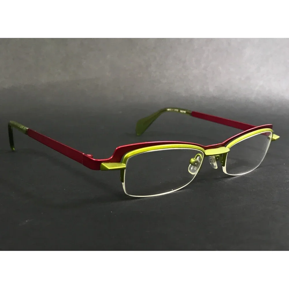 Face A Face Petite Eyeglasses Frames SWISS 3 9110 Red Green Cat Eye 46-19-125